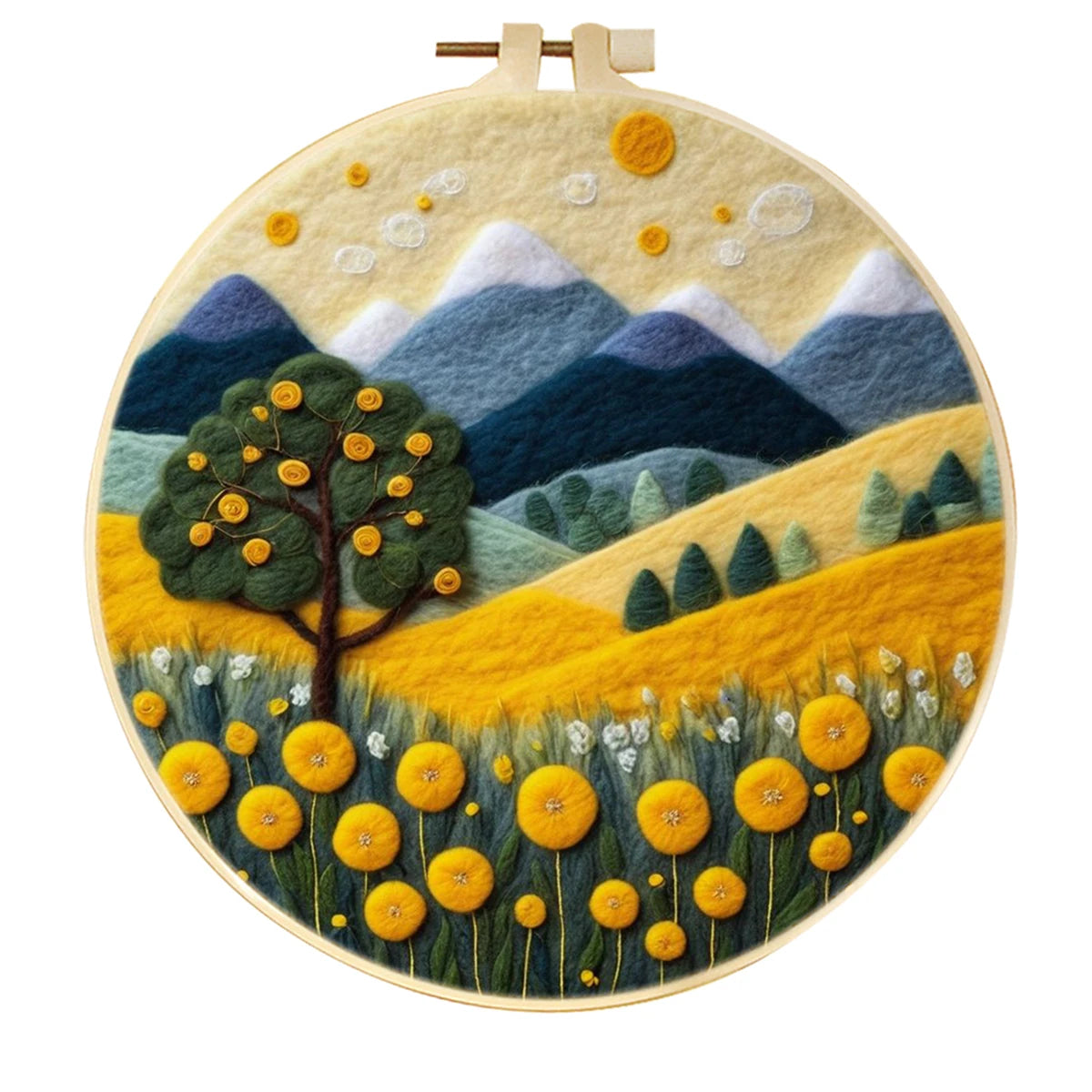 Kreatives Nadel Filz Kit für Anfänger mit Wolle, Nadeln - Filzleinwand 20x20cm