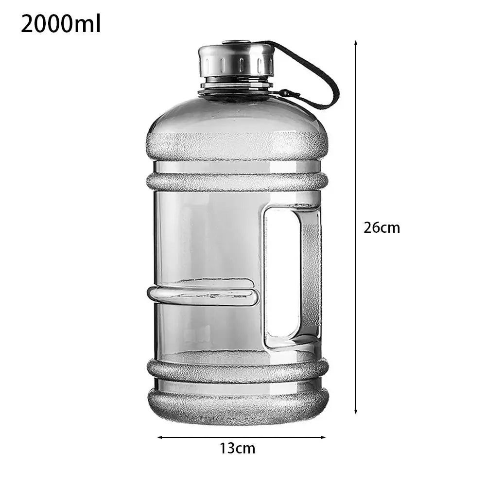 Große 2L Sport-Wasserflasche PETG mit Griff – BPA-frei, ideal für Outdoor & Gym