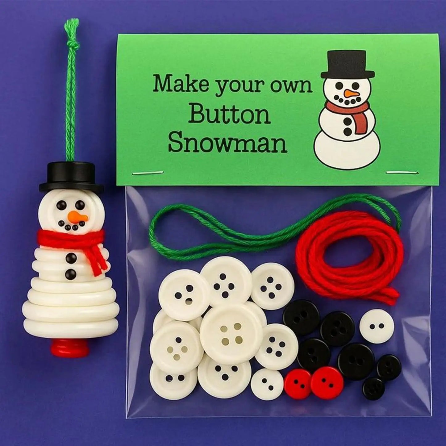 Materialpaket DIY Weihnachtsknopf Bastelset für festliche Anhänger