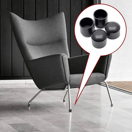 20 runde PVC Endkappen für rutschfeste Möbelbeinabdeckung schwarz