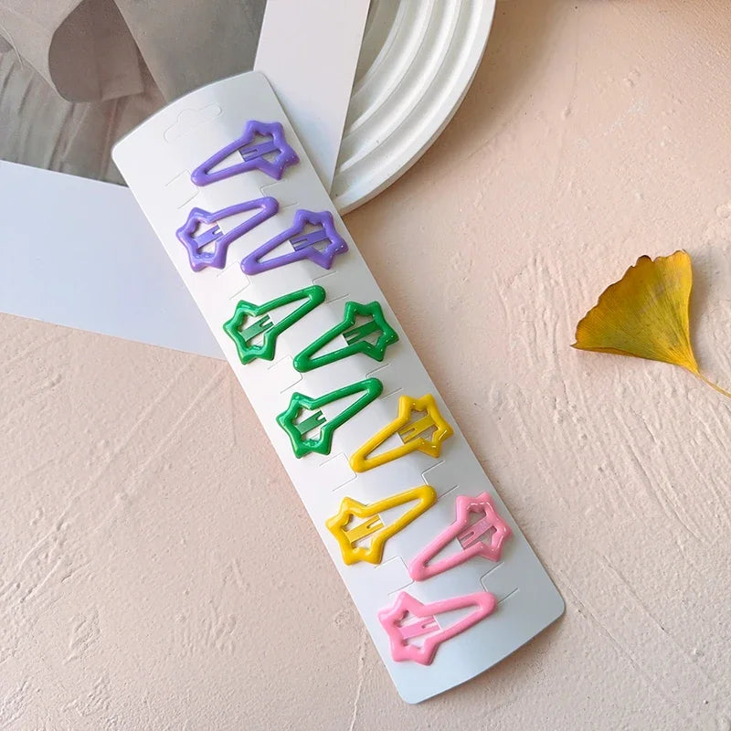 10 süße bunte Stern-Haarspangen für Mädchen - modische Kopfbedeckung