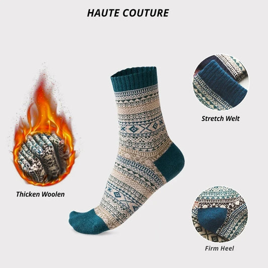 5 Paar warme dicke Herrensocken im Retro Stil EU38 44
