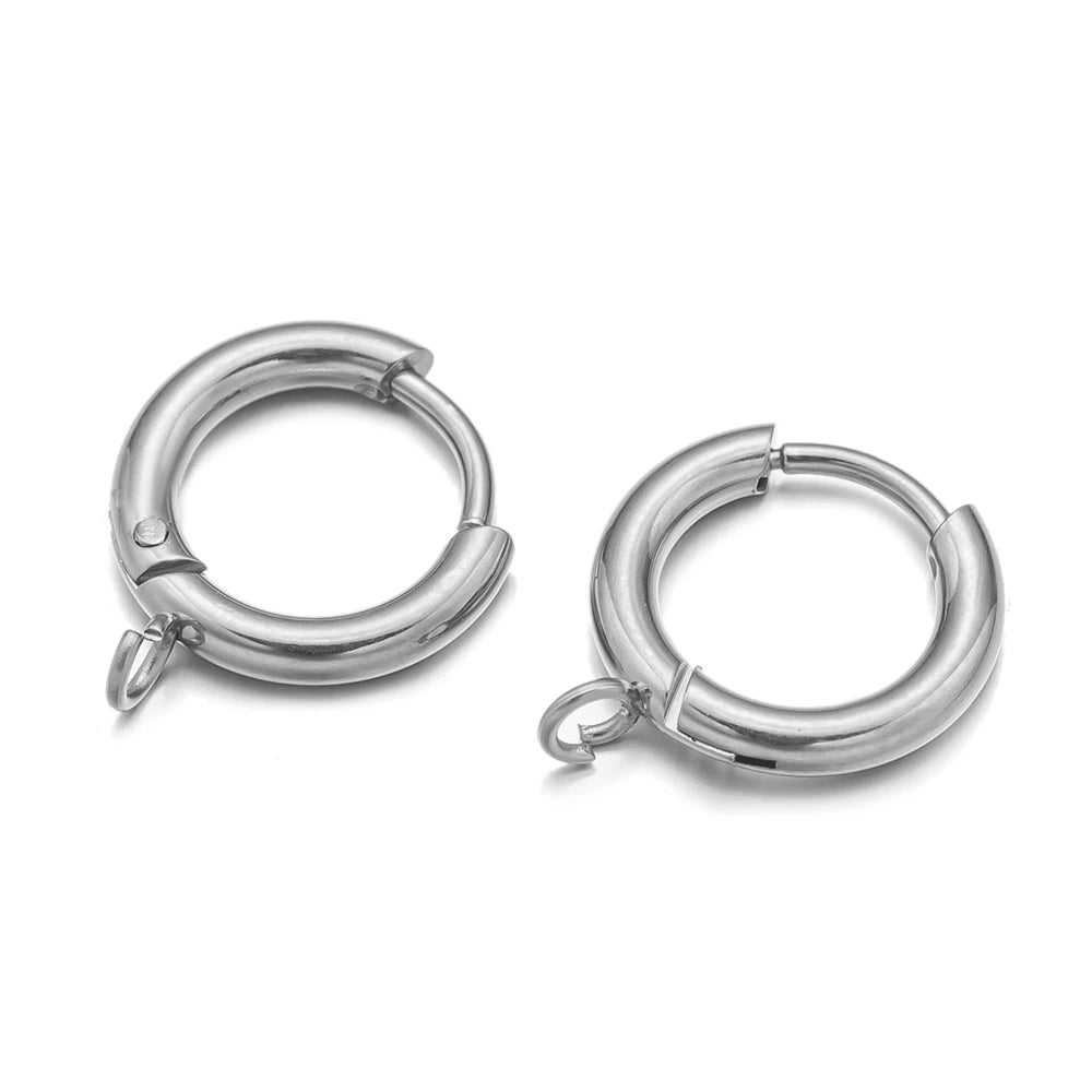 10er Set Edelstahl-Ohrringhaken mit Schlaufe für DIY-Schmuck