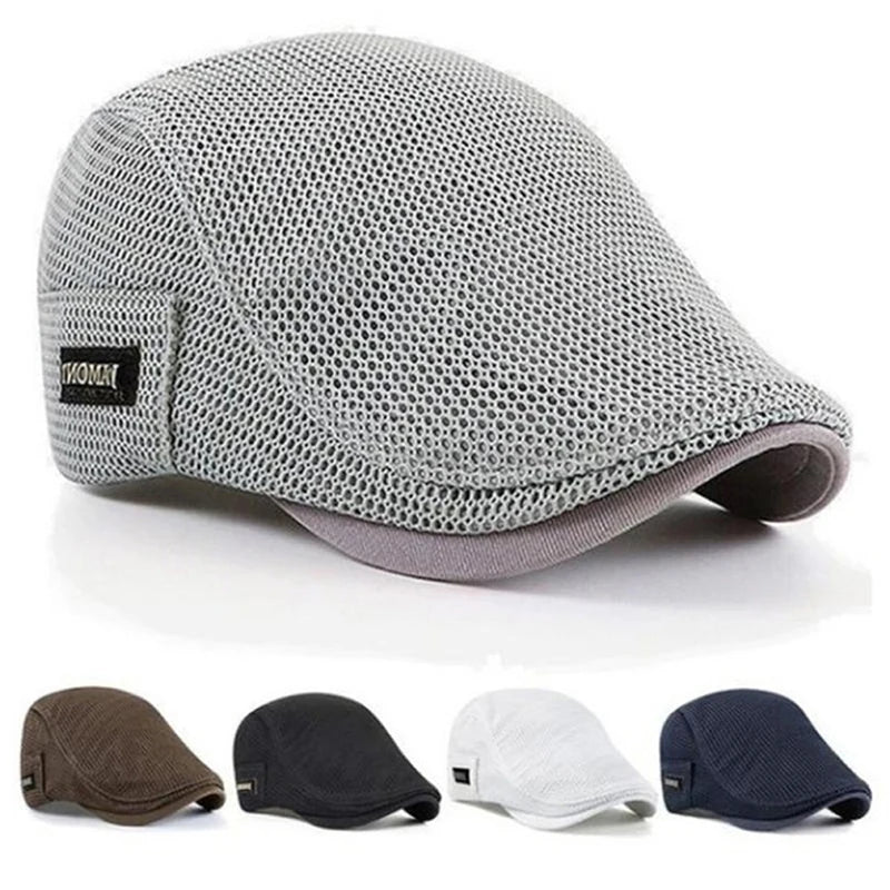 Leichte atmungsaktive Baskenmütze mit Sonnenschutz, verstellbar, unisex