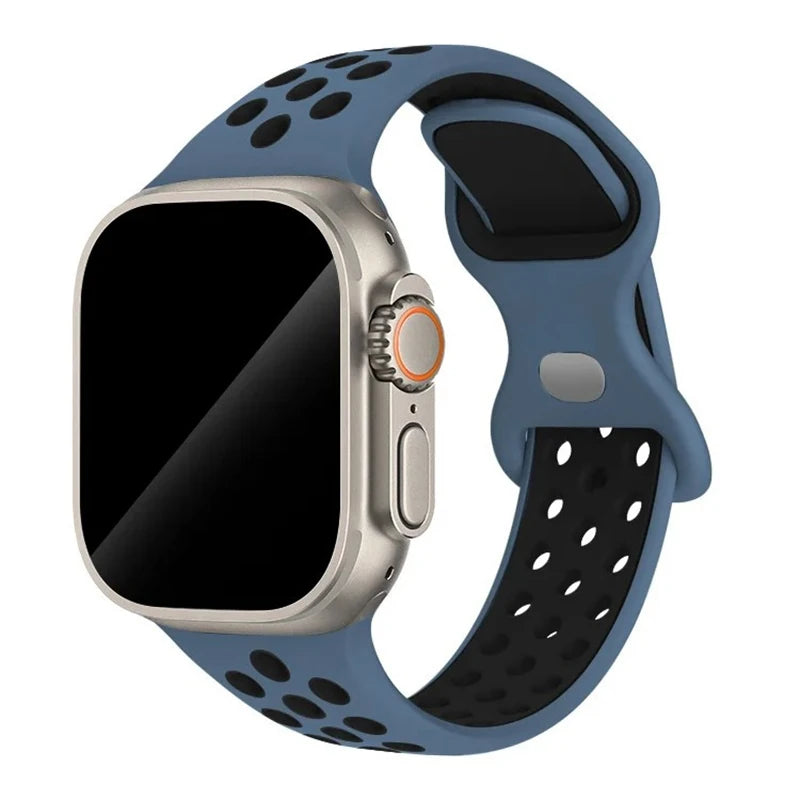Sportliches Silikonarmband kompatibel mit Smartwatch 38-49 mm Modelle