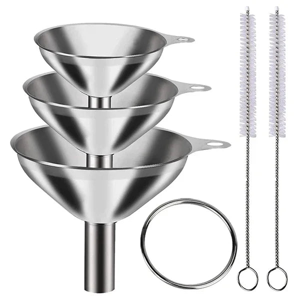 Präzises Edelstahl-Küchentrichter-Set 3/5-teilig – langlebig - spülmaschinenfest