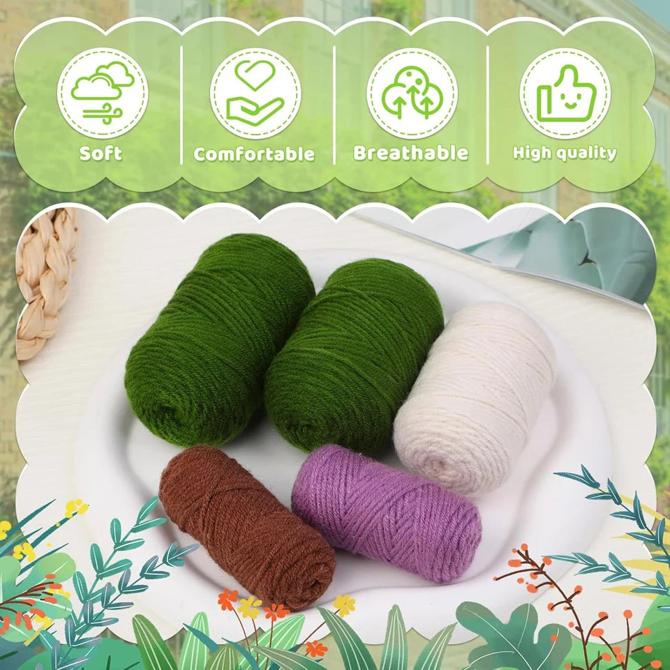 1-teiliges Häkel-Starter-Set für hängende Topfpflanzen mit Video-Tutorial