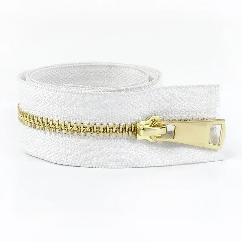 2er Set Metall Reißverschlüsse #5 Auto Lock für Jacken, Taschen, Bekleidung 15-80cm