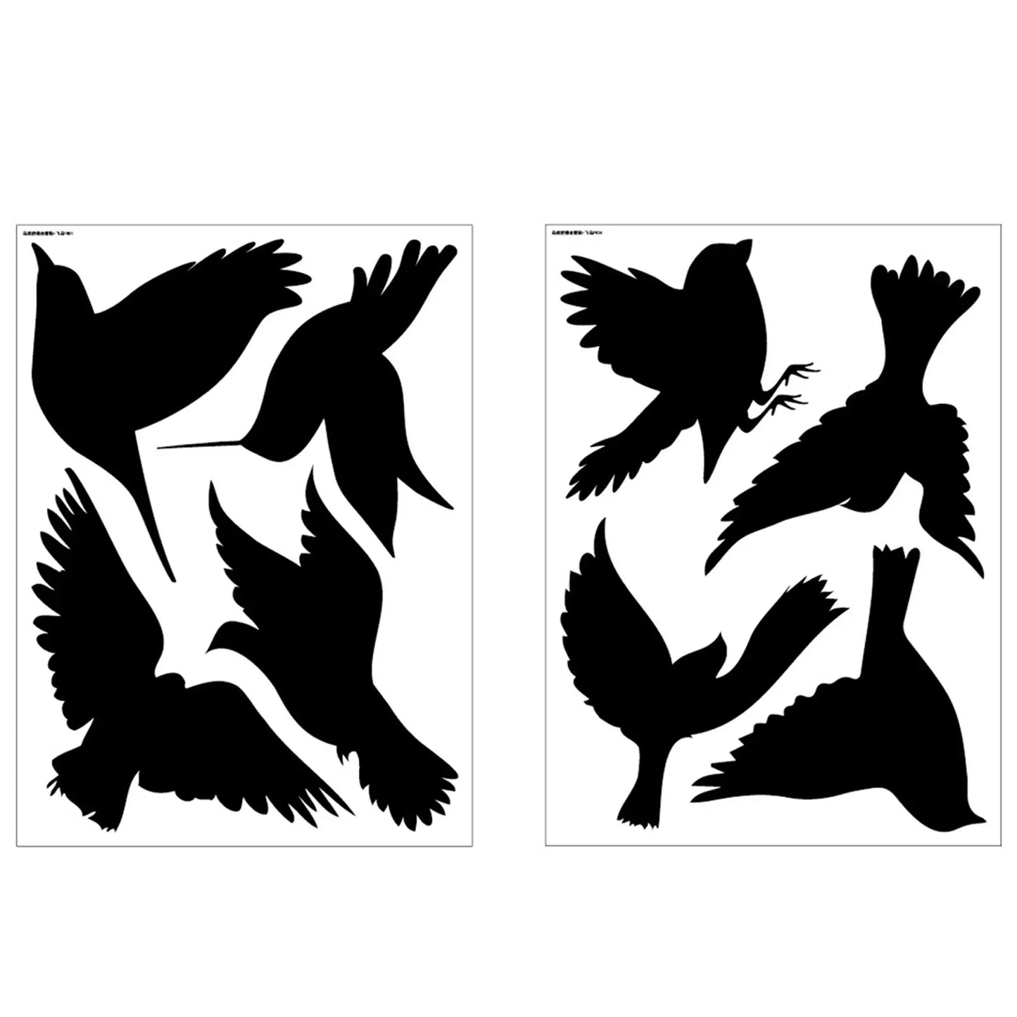 Vogelschutz Fensteraufkleber Schwarz – Statisch Haftend, Dekorativ für Glas