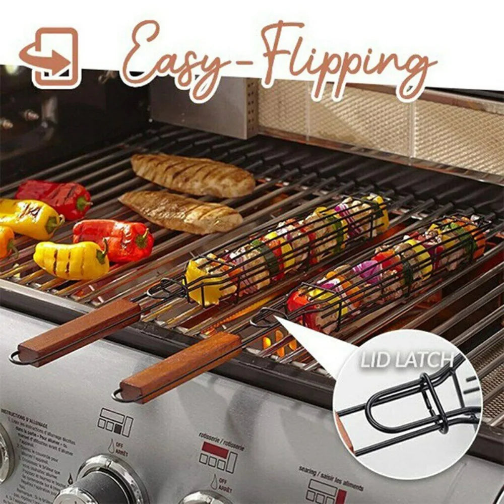 Tragbarer Antihaft-Grillkorb für Camping - Picknick – Leicht, Robust, Vielseitig