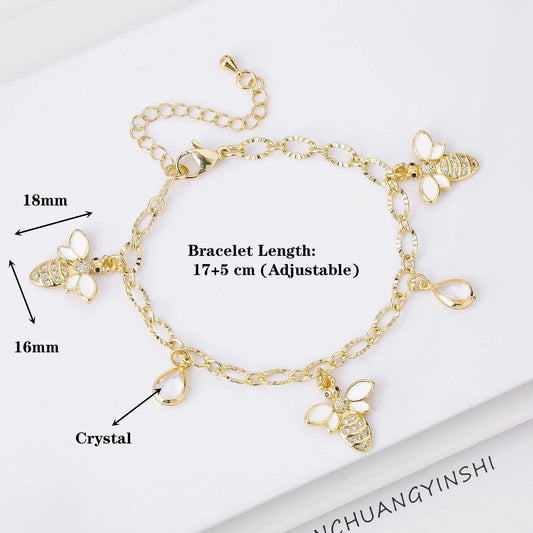 Verstellbares Insekt Bienen Armband für Damen mit Zirkon – Modisches Geschenk