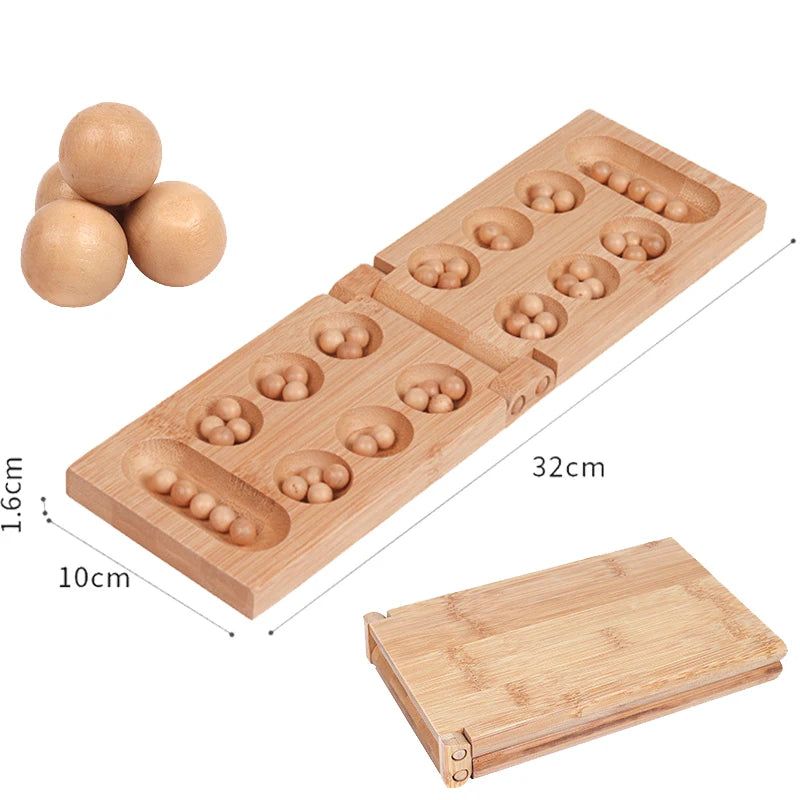 Mancala Holzspiel Klappbrett Klassisches Strategiespiel ab 7 Jahre