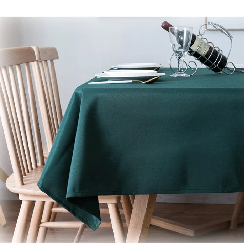 Dunkelgrüne rechteckige Polyester Tischdecke für vielseitige Indoor und Outdoor Nutzung