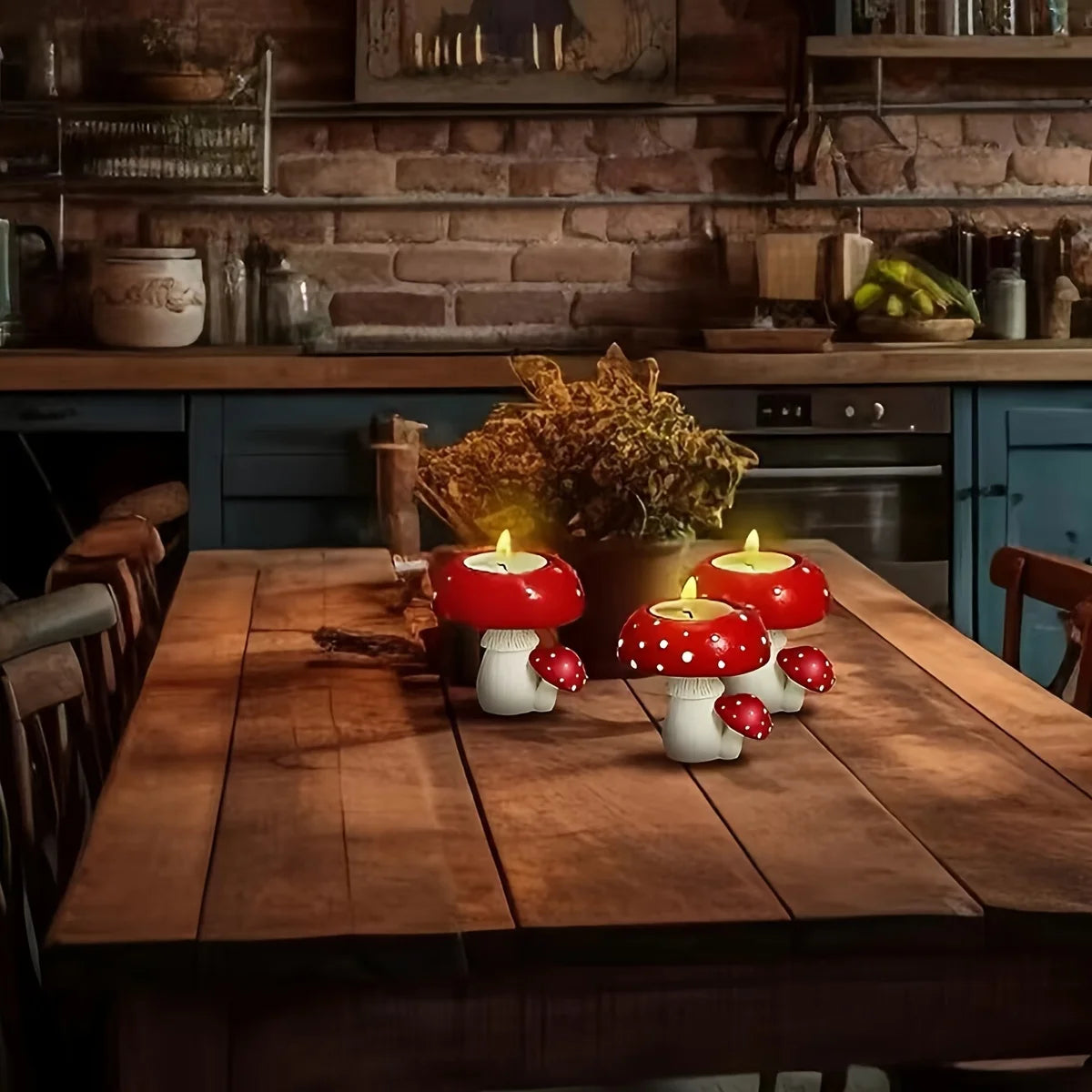 Simulation Kleine Pilz Kerzenhalter als Dekoration und Ornament