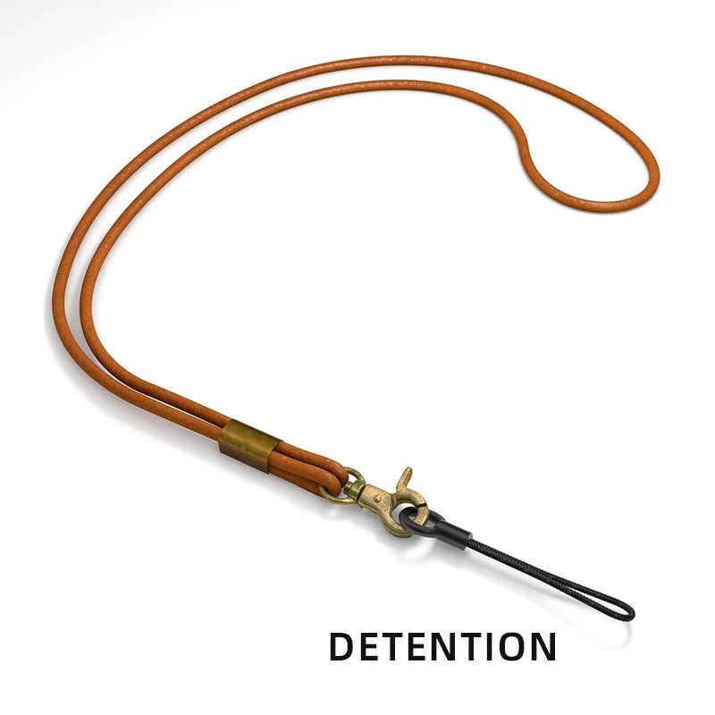 Echtes Leder Schlüsselanhänger Seil mit Karabiner für Handy und Schlüssel