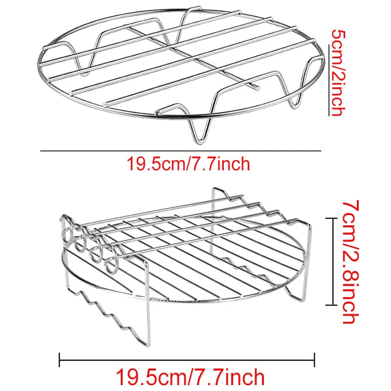 Edelstahl Air Fryer Backblech mit Doppelstock-Rack für gleichmäßiges Garen