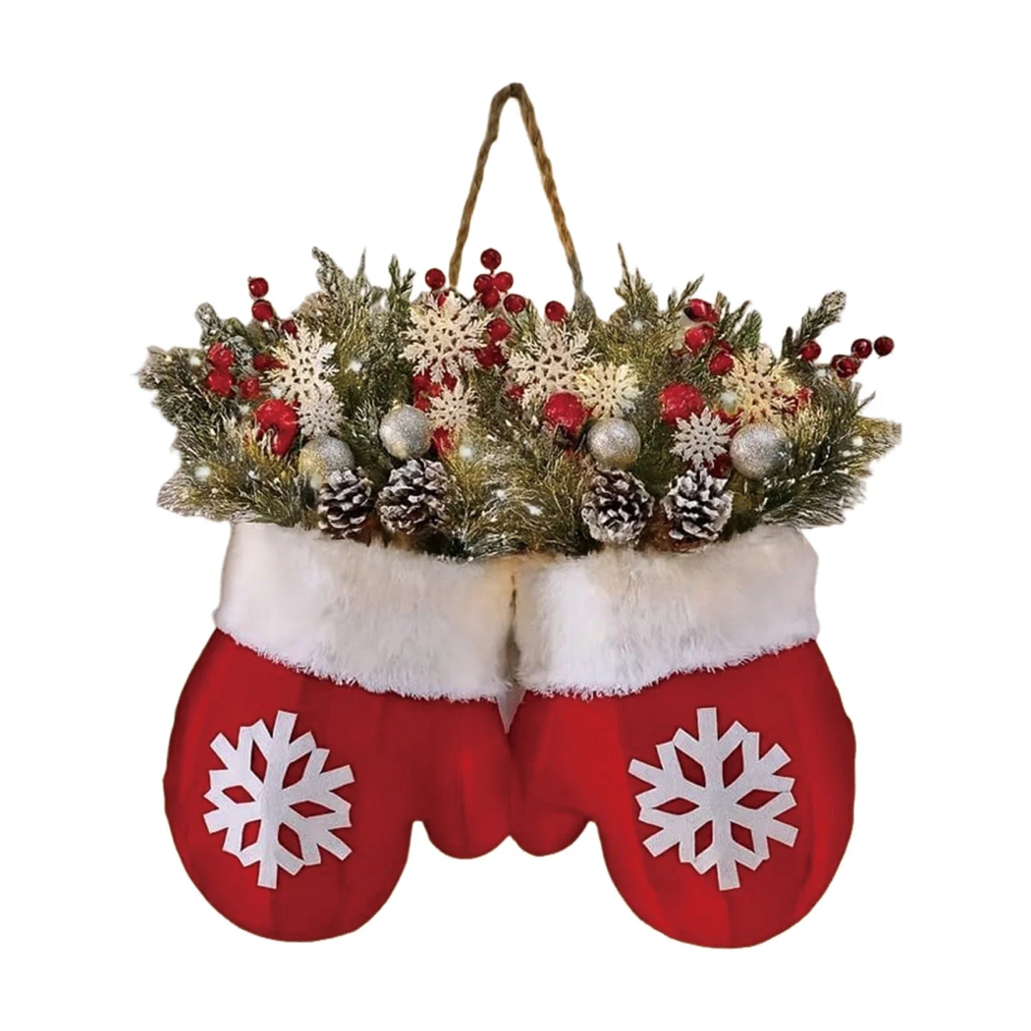 Weihnachtsgirlande als Handschuh Blumenkranz für Tür und Fenster