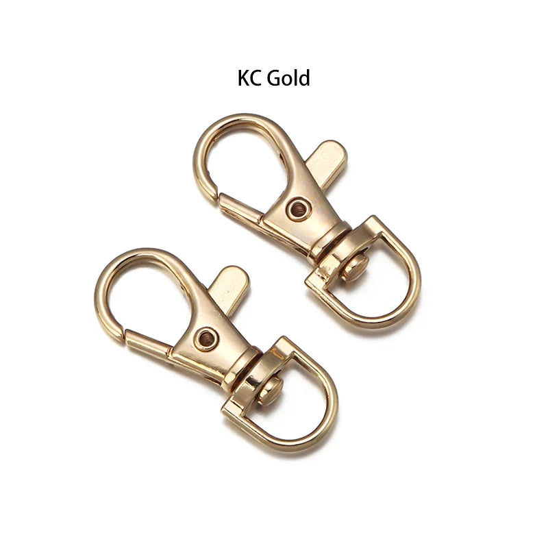 Vielseitiges 10er-Set Schlüsselanhänger mit drehbarem Karabiner, gold - silber
