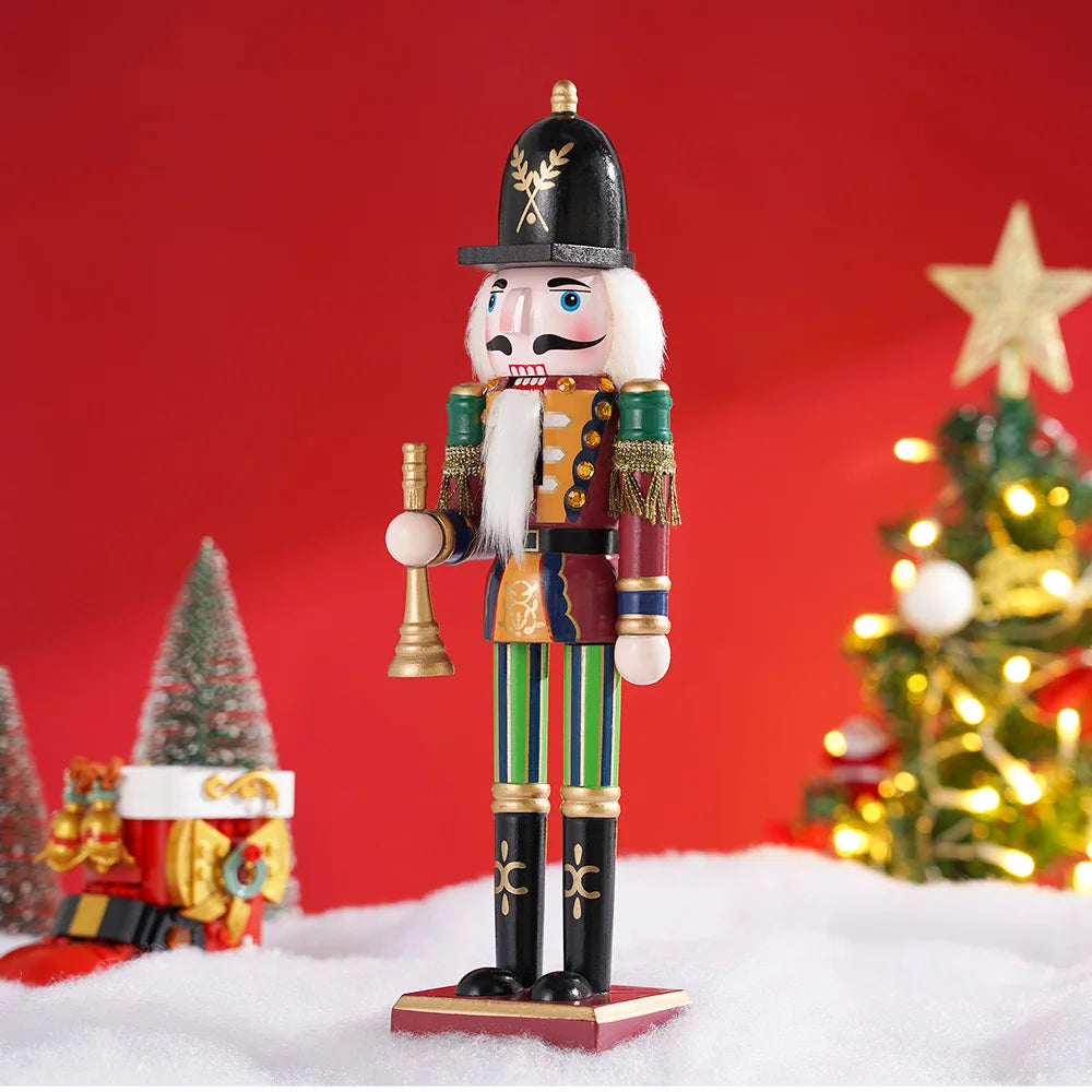 30CM Holz Nussknacker Soldat Puppe Vintage Weihnachten Dekoration