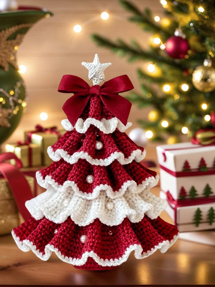 DIY gehäkeltes Weihnachtsbaum-Dekorationsset für Anfänger