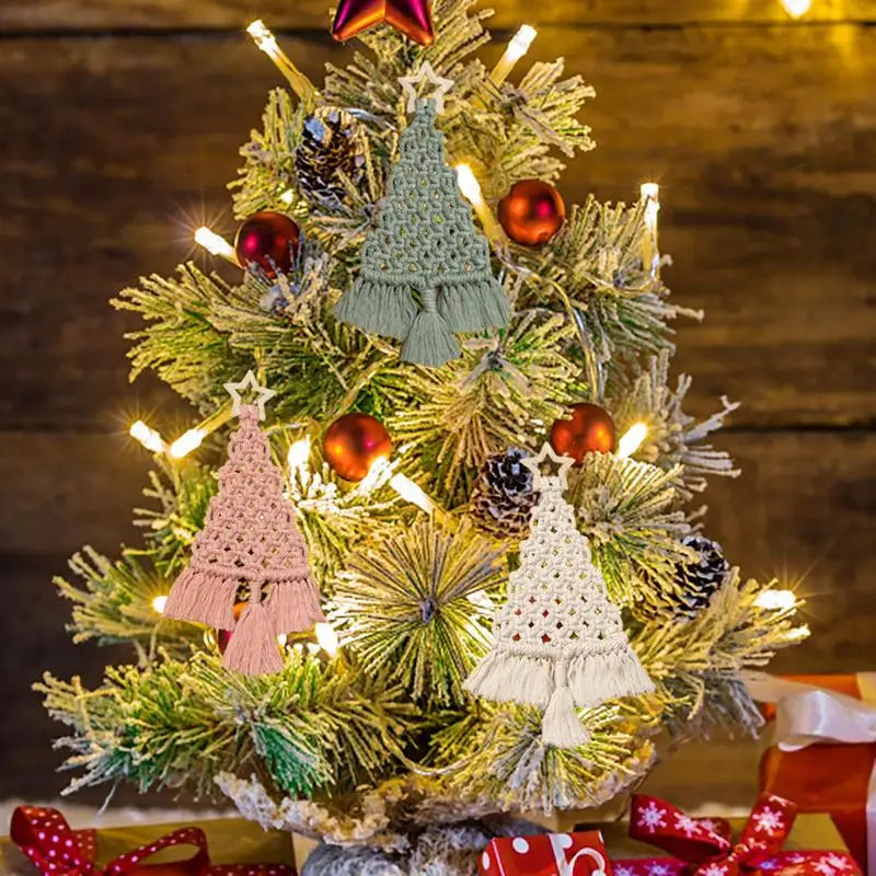 DIY Makramee Weihnachtsbaum Kit mit Baumwollseil für Wanddeko
