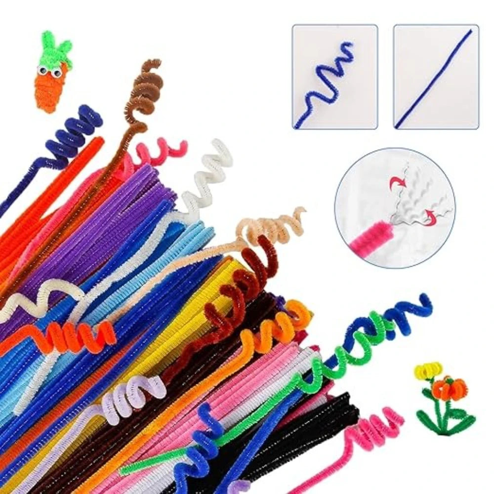 Bunte Chenille-Stiel-Rohrreiniger Plüsch-Draht Sticks für DIY Basteln