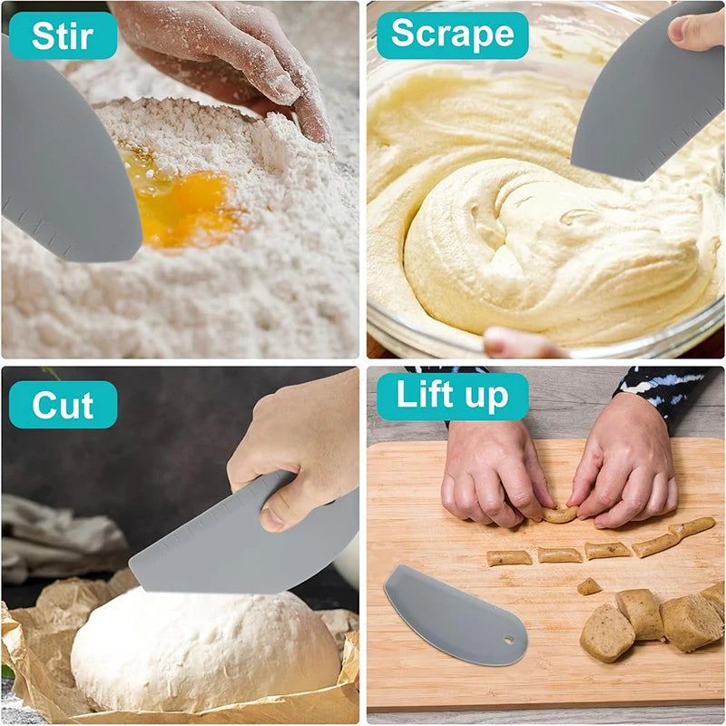 Multifunktionaler Silikon Teigschaber mit Messskala - Backen Leicht Gemacht