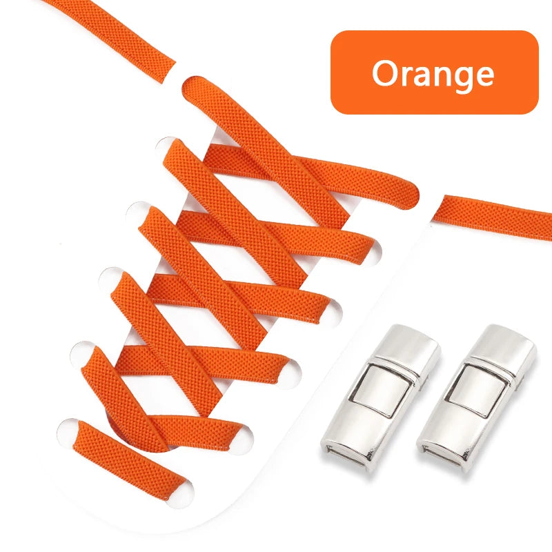 Schnell & bequem: Elastische 8mm Press Lock Sneakerschnürsenkel ohne Binden