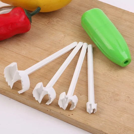 Multifunktionales 4-teiliges Gemüse-Corer-Set für Zucchini - Auberginen