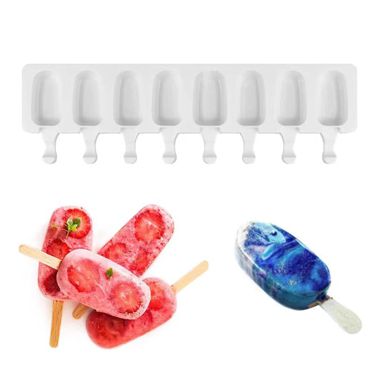 Silikon Eisform DIY für Fruchtsaft Eis Popsicle Backform umweltfreundlich