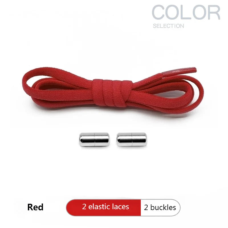 4er Set elastische 100cm Schnürsenkel ohne Binden mit Metallverschluss