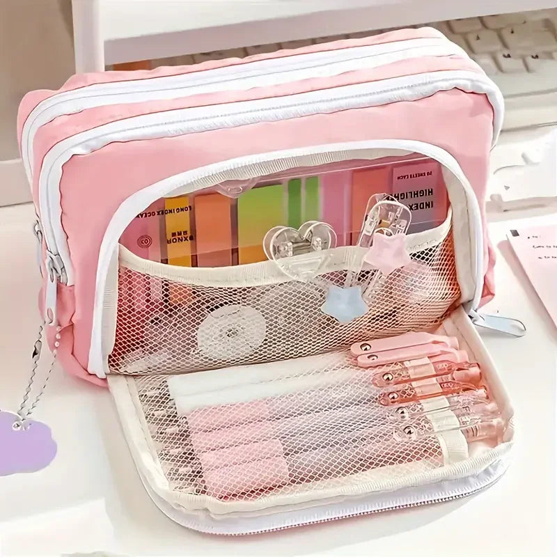 3-lagige Schultasche mit großer Kapazität für Stifte und Schreibwaren