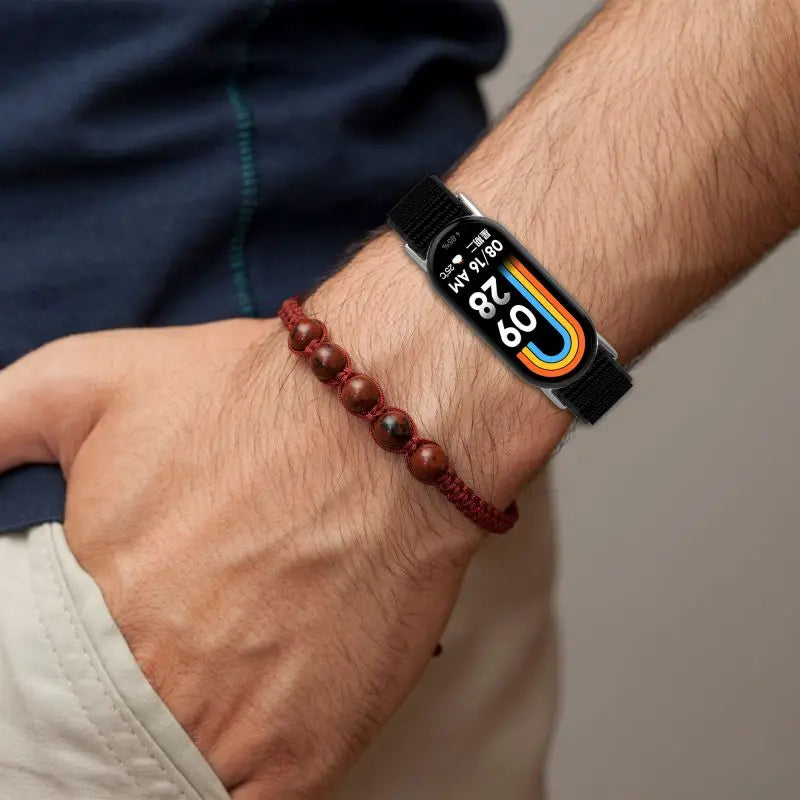 Nylon Armband für Xiaomi Band 9 8 NFC, verstellbares Handgelenkband