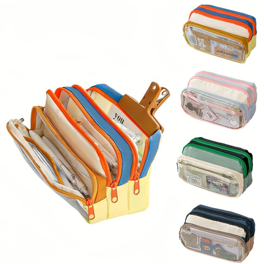 Mehrschichtiges Federmäppchen mit großem Fassungsvermögen für Ordnung am Schreibtisch