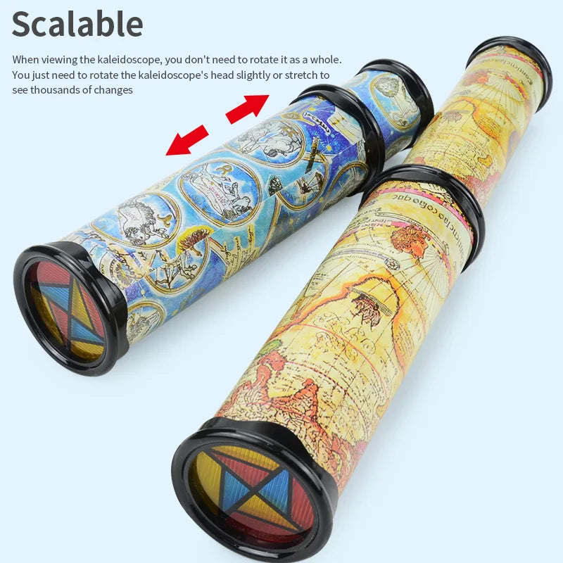 Faszinierendes Dreh-Kaleidoskop mit 3 Spiegeln – buntes Spielzeug für Kinder