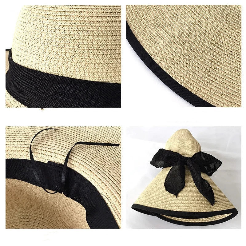 Sonnenschutz - Stil: Gelber Damen Strohhut mit großer 15 cm Krempe