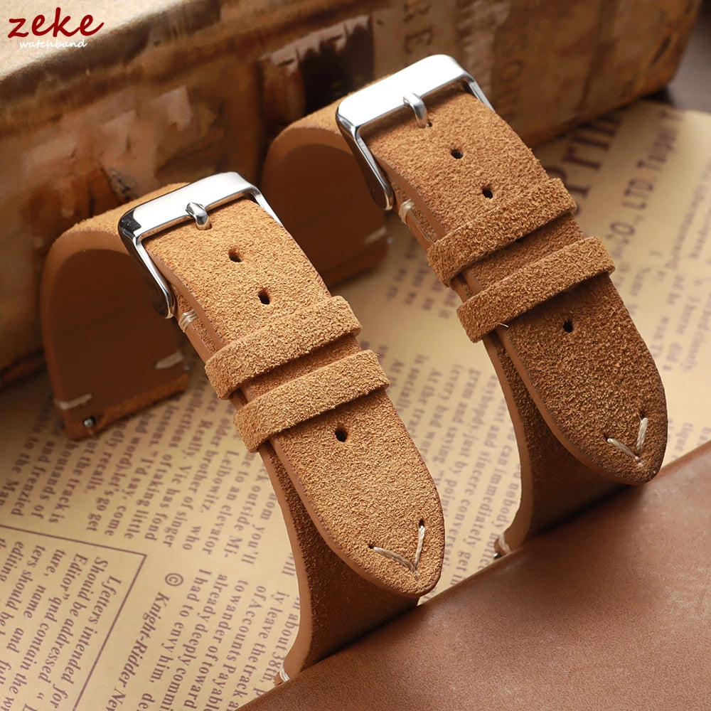 Weiches Wildleder Lederarmband mit Schnellverschluss in 14-22mm Breite