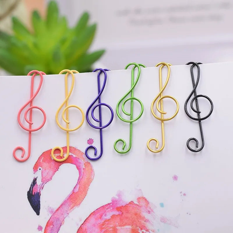 20 niedliche Musik-Büroklammern aus Metall – kawaii Stil für Büro - Schule