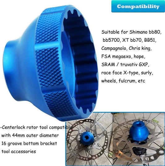 Präzises 16-Notch Tretlager-Entfernungswerkzeug aus CNC-Aluminium – robust - kompatibel