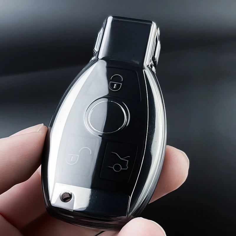 Perfekter Schutz - Stil: TPU Schlüsselhülle für Mercedes A bis AMG Modelle, Weiß