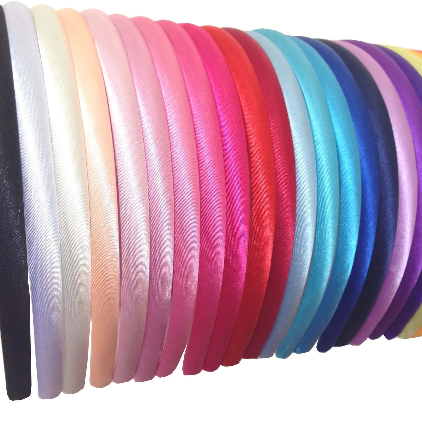 Stoffbezogenes Haarband 1 cm Breite Unisex 10/60 Stück bunte Farben