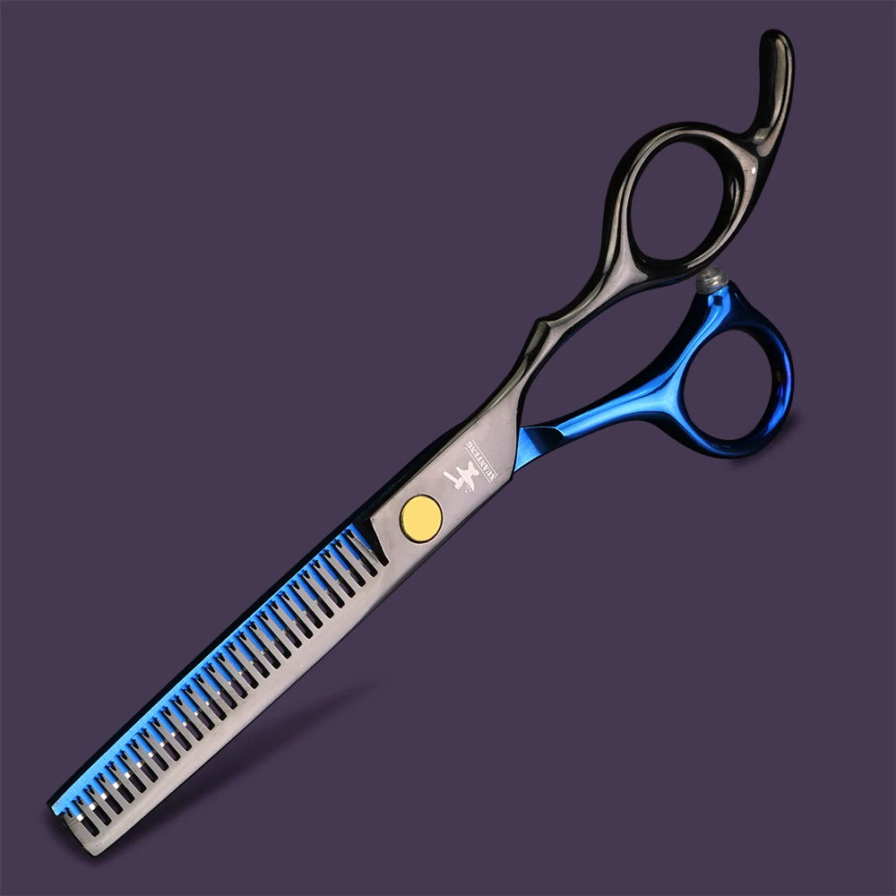 Professionelle Haarschneideschere aus Edelstahl mit schwarzer Goldbeschichtung für präzises Schneiden