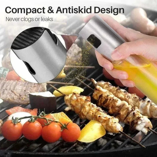 Glas Öl Sprüher für Kochen, Salat, Grillen, Backen – Essigflasche 2-in-1