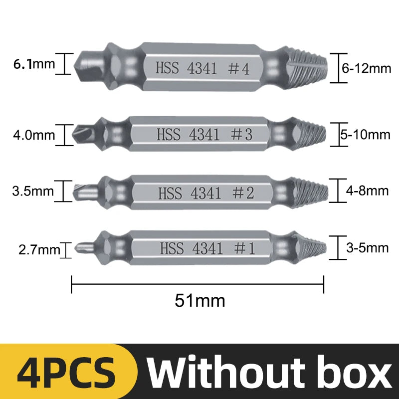 Schraubenausdreher Set für gebrochene Schrauben HSS Bohrer Holz Metall