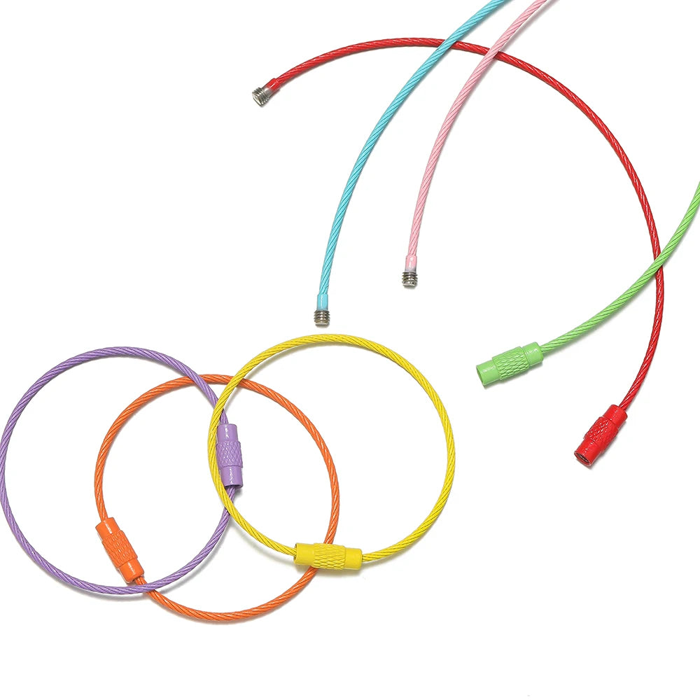 50mm 10er Set Eisen Schlüsselringe Bunte Schlüsselbund Ringe DIY