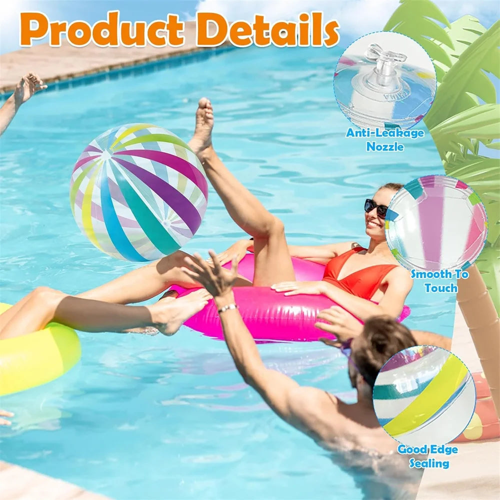 Bunter 40 cm Wasserball – Robust, leicht - perfekt für Strand - Poolspaß