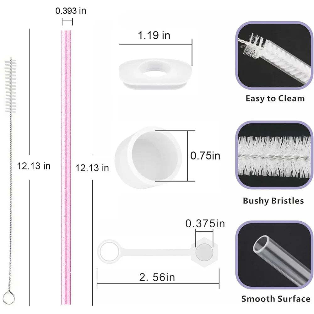 Praktisches 11-teiliges Zubehör-Set mit Silikonstopper - Strohhalm für 30/40oz Becher