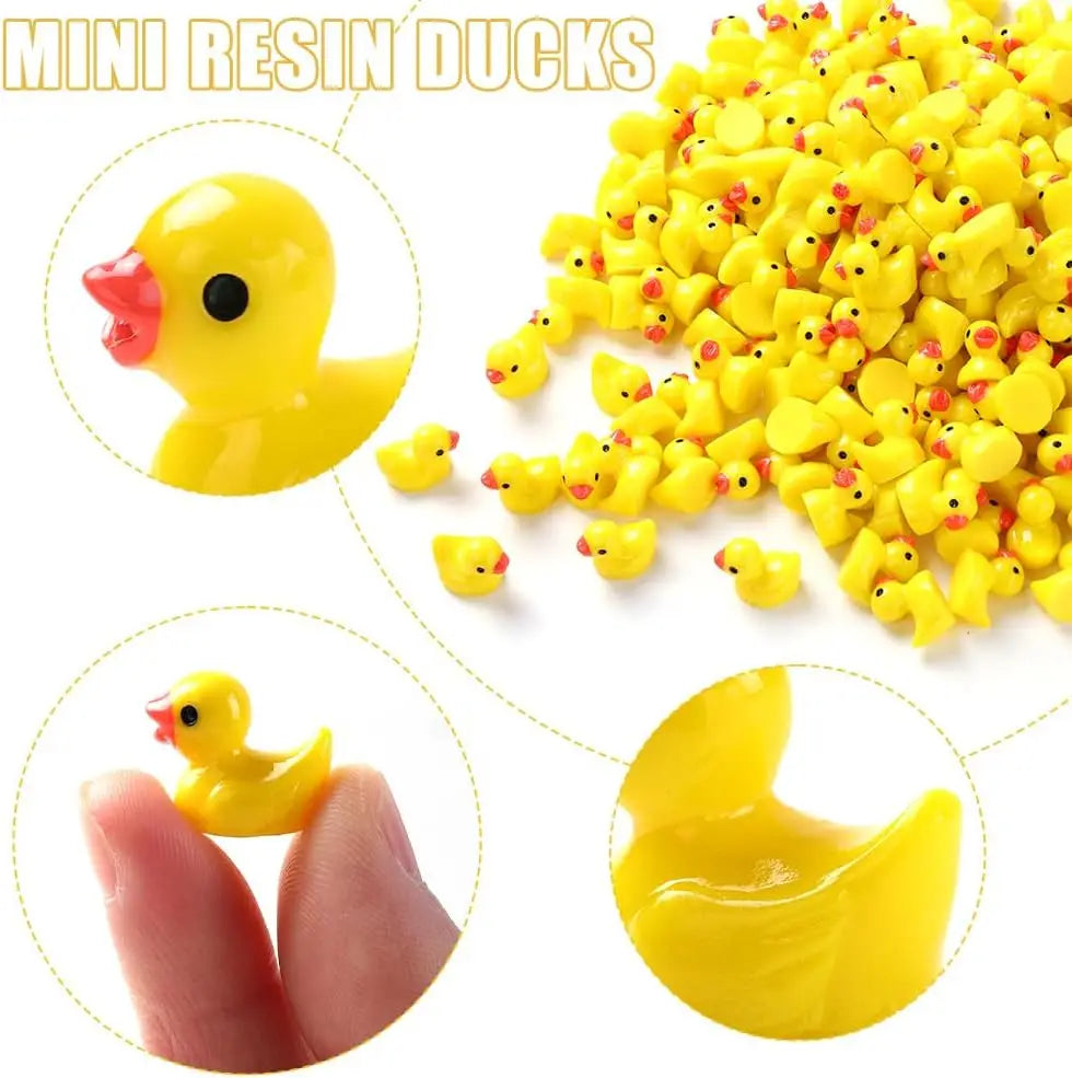200 Mini-Harz-Enten in Gelb für Gartenhandwerk und Landschaftsgestaltung