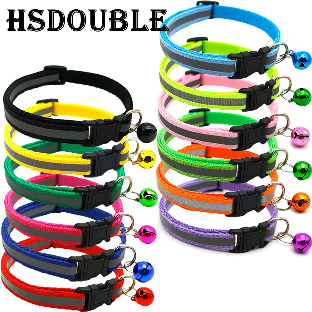 Reflektierendes Katzen- und Hunde-Halsband mit Glocke aus PVC - PP