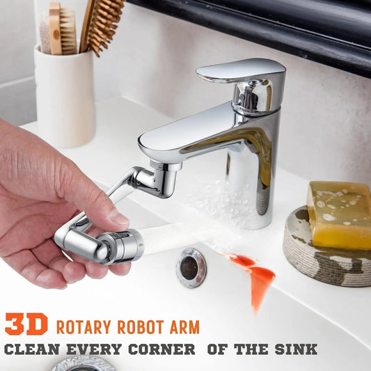 1080° Rotierender Wasserhahnbelüfter Sprühaufsatz mit 2 Wassermodi Küche Bad